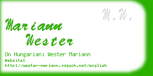 mariann wester business card